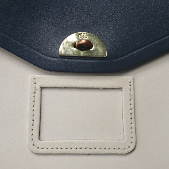 Cream and Blue Cambridge Satchel - Picture 2 of 6